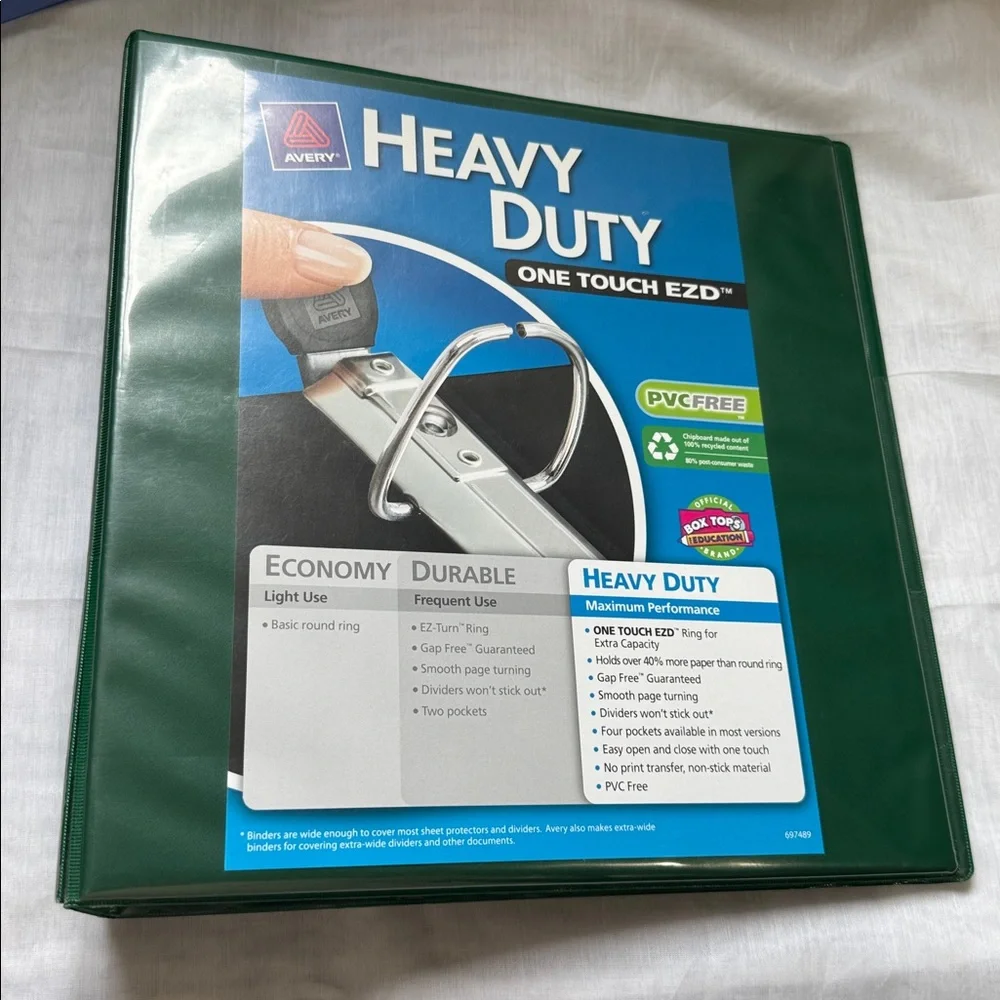 Avery Heavy Duty Binders in Green and Blue
